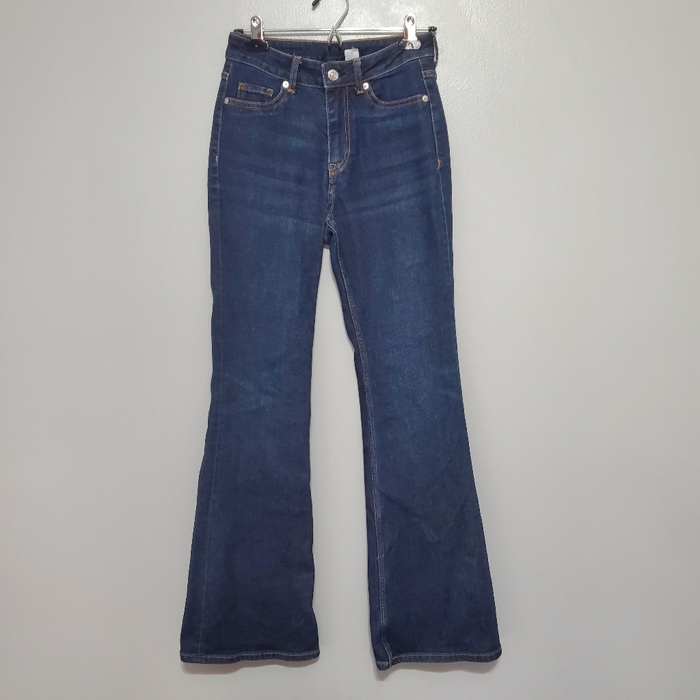 H&M Dark Blue Flare Womens Jeans Size 2